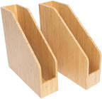 2 Pack Bamboo Magazine File Holder Book Holder Frames by Ninebendstreams