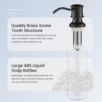 KIBI Countertop Refillable Soap Dispenser for Kitchen Sink | 8.5 Ounce Capacity with Easy Pump Action | Durable Stainless Steel Pump and Oil Rubbed Bronze Finish for Corrosion Resistance (KSD101) - Image 5