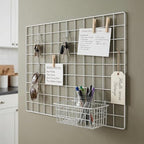 Kaforise Wire Wall Grid Panel, Multifunction Painted Photo Hanging Display and Wall Storage Organizer, Pack of 2, Size 25.6" x 17.7" White - Image 5