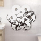 WADORN Funny Dinosaur Metal Toilet Paper Holder, Dino Decorative Metal Toilet Paper Storage for Extra 8 Rolls Funny Freestanding Safari Animal Wall Mounted Organizer for Restroom Bathroom Cabinet by WADORN