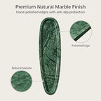 Natural Marble Vanity Tray, 16.6"x4.6", Green - Image 4