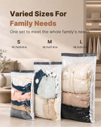 Vacbird Vacuum Storage Bags for Clothing Travel, 10 Pack Vacuum Bags with Rechargeable Cordless Air Pump(2 Large+4 Medium+4 Small), Compression Packing for Clothes Blanket Suitcase Luggage - Image 3