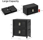 UAMFURI Stackable Storage Bins with Lids, 96QT Extra Large Storage Cabinet - Image 2