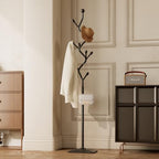 Tree-shaped coat rack stand,Metal coat tree with 8 Hooks and sturdy cast iron base,Heavy Duty coat rack freestanding coat hanger stand for Clothes Hats Scarfs Purses (black) - Image 7