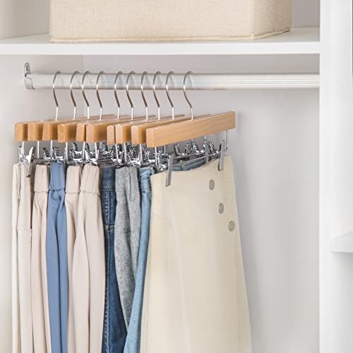 Nature Smile Wooden Pants Hangers, Natural Color, 20 Pack - Image 3