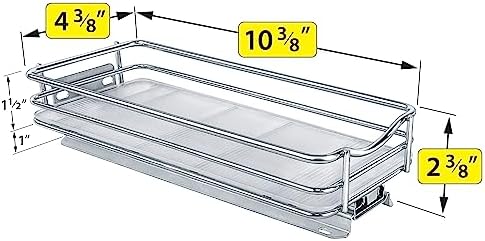 LYNK PROFESSIONAL® Pull Out Spice Organization for Cabinets - 4-3/8 inch Wide – Spice Rack for Inside Cabinets, Slide Out Spice Rack Organizer for cabinet – Pull Out Spice Rack, Sliding 1 Tier Chrome - Image 5