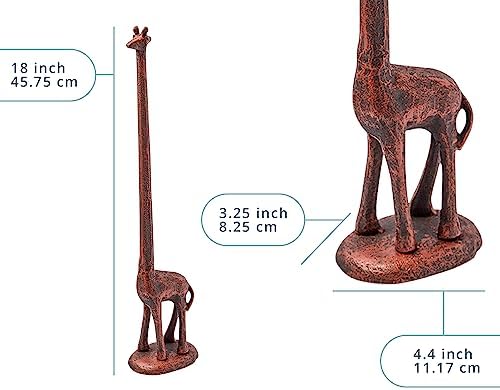 Comfify Copper with Black Giraffe Paper Towel & Toilet Paper Stand – 18.9" - Image 3