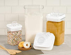 Felli Flip Tite Acrylic Food Storage Container with Lid 6” XL Air Tight Ring Seal Flip Top, Plastic Kitchen Baking Canister for 5 lb Flour Sugar Rice Protein Powder Pantry Organizer (Nest-M, White) - Image 3