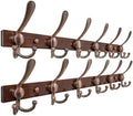 Dseap Coat Rack Wall Mount 24 Inch, Heavy Duty 12-Gauge Base vs Flimsy 1mm, Double-Thick Solid Anti-Snap Hooks, Stainless Steel 6-Hook Hanger for Clothes Hat Closet Entryway, Antique Copper, Pack of 2 by Dseap