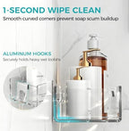 Clear Acrylic Shower Caddy Organizer Shelves, Adhesive Wall Storage 5-Pack - Image 6