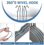 HOUSE DAY Grey Velvet Hangers 60 Pack, Non Slip Felt Hangers, Heavy Duty Velvet Clothes Hanger, Ultra Slim Hanger Space Saving, Perfect for Shirt, Suits, Pants - Image 5