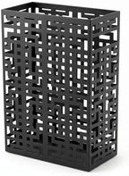BEWBBAT Umbrella Stand Rack for Entryway, Hollow Metal Holder, FreeStanding Storage Bin for Long Umbrellas, Holds 6-7, Black by BEWBBAT