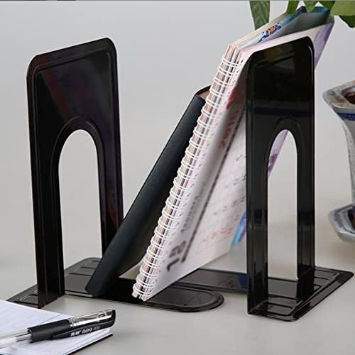 30 Pcs Metal Book Ends for Shelves, Heavy Duty Bookends for Office Home Kitchen Decorative, Nonskid Book Ends to Hold Heavy Books Black 6.5 x 5 x 5.7 in, 15 Pairs - Image 7