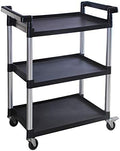 MaxWorks 80774 3-Shelf Utility Plastic Cart with Wheels-225 Lbs Maximum Capacity , Black by MaxWorks
