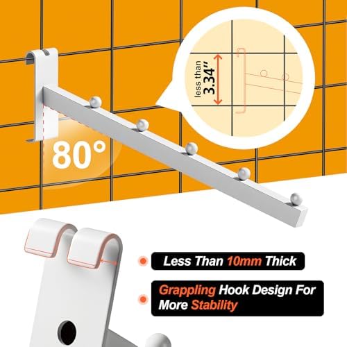 6Pack 14" Gridwall Waterfall Hooks 6 Balls,Gridwall Accessories - Image 3