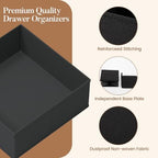 Drawer Organizer Storage for Clothes, Socks, 21 Pack, Black - Image 5