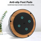Lazy Susan Turntable Organizer with Anti-Slip Mat for Cabinet Pantry Kitchen Countertop Refrigerator Office, Pine Wood, 13", Carbonized Black - Image 7