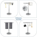 RUMOSE Polished Chrome Hand Towel Holder Stand Countertop Towel Rack - Image 3