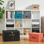 4PCS Storage Bins with Zipper Lids Decorative Lidded Basket Box - Image 5