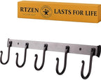 RTZEN Classic Farmhouse Wall Mount Multi-Use Wrought Iron Hook Set (5 Pack) by RTZEN