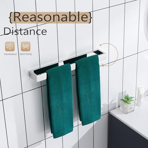 KOKOSIRI Towel Holder Chrome Bath Towel Bar Rack 16-Inch Kitchen Holder Polished Stainless Steel for Bathroom Hardware Wall Mounted, 1 Pack B4008CH-L16 - Image 5