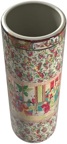 Red Lantern 24" Rose Medallion Porcelain Umbrella Stand - Image 6