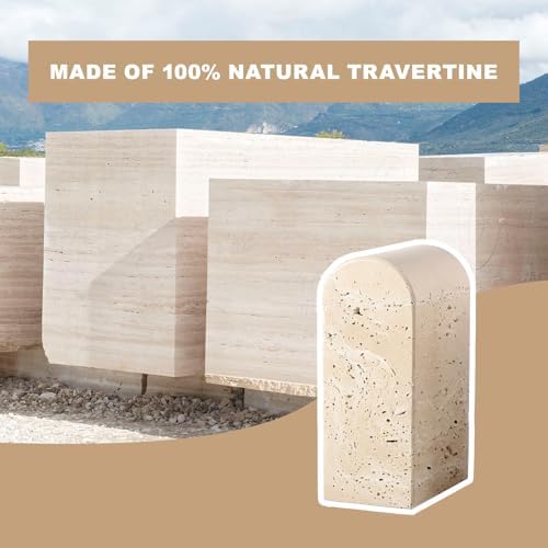 Koville Italian Travertine Bookends for Shelves, Decorative Book Ends, 7lbs Heavy-Duty Marble Book Holders, Bookshelf Apartment Decor for Normal Books/CD/Video Games(Travertino Romano) - Image 3