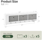 Haotian SoBuy Wall Shelf with Hooks, Coat Rack Wall Mounted with Shelf - Image 2