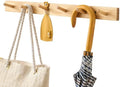 Hickory Wood Coat Rack Wall Mount, 24 Inch Coat Hook Hanger Wooden Wall Coat Rack with 6 Hooks for Purse Clothes Towels Hats in Entryway Bedroom Bathroom, Natural by TRWISWDC