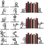 6 Pairs Metal Bookends Funny Decorative Bookends for Shelves by Unknown