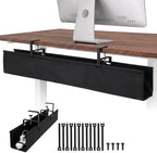 No Drill Under Desk Cable Management Tray, 48 Inch, Black by Keemute
