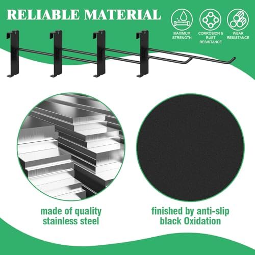 40Pcs 8" Gridwall Display Hooks Assortment Set, Black Metal Grid Wall Panel Hanging Display Hook for Garage Shop Retail Storage, Wire Diameter 5mm/ 0.2” - Image 3