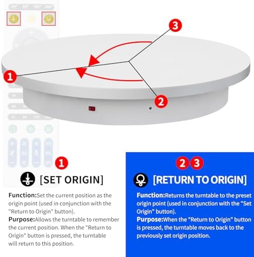 23.6In Remote Large Motorized electric turntable Rotating platform Photography Turntable Motorized lazy susan Base giratoria para for Photography,3D Scanner,Heavy duty display(Load Range:220~500lbs) - Image 6