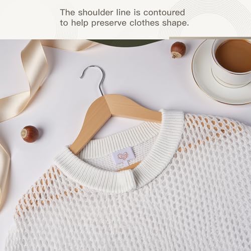 Wooden Hangers 30 Pack,Heavy Duty Solid Wooden Clothes Hangers with Pant Bar,360-Degree Rotatable Hook,Durable & Slim Wood Hangers for Coats,Jackets,Dress,Pants(Natural) - Image 4