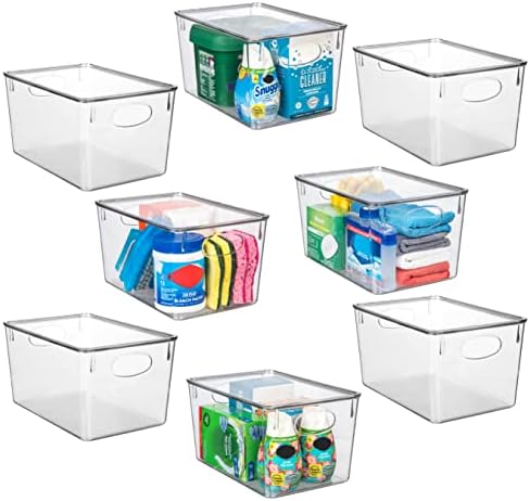 CLEARSPACE Plastic Storage Bins With lids – Perfect Kitchen Fridge Organizer, Pantry Organization, Cabinet Organizers (8 Pack) by ClearSpace