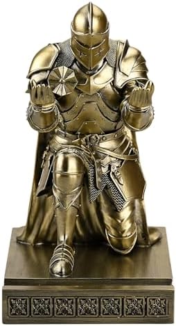 Medieval Armored Knight Pen Holder Figurine Paperweight Phone Stand Bronze - Image 4