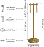 BGL Fingertip Towel Holder Stand Hand Towel Ring for Bathroom or Kitchen Vanity Countertops to Store Hand Towels Washcloths or dishcloths - 2 Hanging Rings,Gold… - Image 2