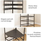 GiftGo Corner Hall Tree with Shoe Bench Entryway Coat Rack with 10 Metal Movable Hooks Freestanding Clothes Rack Shoes Shelf Organizer for Home Office Bedroom (Black) - Image 5