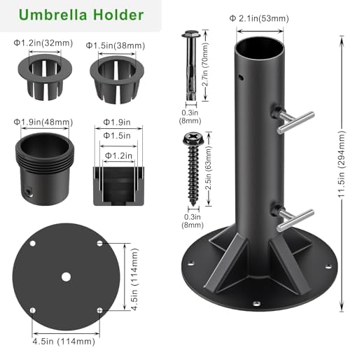 Patio Umbrella Stand Base for Umbrella Poles up to 2" - Image 2