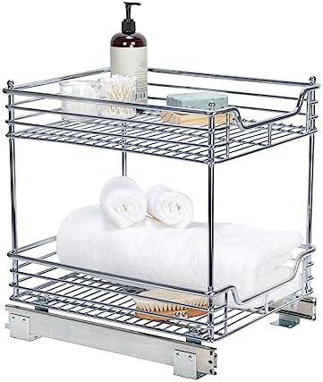 Household Essentials Chromed Steel 2-Tier Artisan Pull-Out Organizer by HouseholdEssentials
