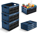 CleverMade Collapsible Storage Bins, 32L 3 Pack, 66 lb Stackable, Ocean by CleverMade