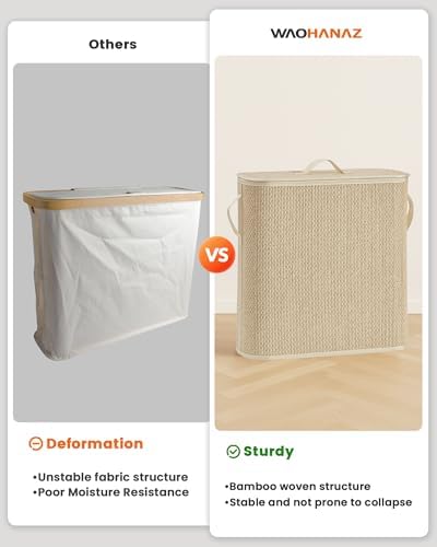 Bamboo Toilet Paper Storage Basket with Lid & Handle - 32L Large Capacity Handwoven Bathroom Organizer for 16 Rolls - Sturdy Stand Holder for Toilet Paper Organization, Light Natural - Image 6