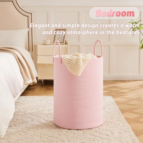 Artfeel Laundry Basket,Woven Cotton Rope Laundry Hamper,100L for Decorative Storage of Dirty Clothes,Toys and Blankets in Bathroom,Baby Room and Living Room - Image 3