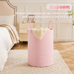 Artfeel Laundry Basket,Woven Cotton Rope Laundry Hamper,100L for Decorative Storage of Dirty Clothes,Toys and Blankets in Bathroom,Baby Room and Living Room - Image 3
