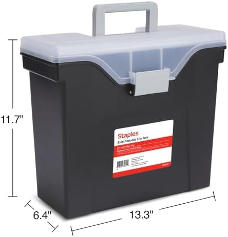 STAPLES Slim Portable File Tote, Letter Size, Black, 2/Pack - Image 5
