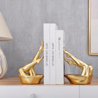Gold Legs Sculpture Bookends for Shelves, Modern Resin Book Ends Decorative - Image 2