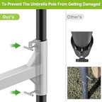 Dolibest Hitch Mount Umbrella Holder for Cars, SUVs & Trucks - Rust-Proof Portable Outdoor Umbrella Stand for Road Trips, Tailgating, Beach & Camping - Fits 1" to 2" Umbrella Poles- White - Image 4