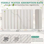 Stone Dish Drying Mat for Kitchen Counter, 24 x 16 Inch(White Marble) - Image 2