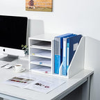 PAG-Mass Wood Desktop File Holder Organizer Mail Sorter for File Folders, Mails, Envelopes, Mailing Supplies or Magazines, White - Image 6