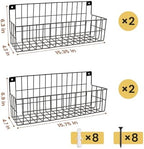 FamilyKit 4 Set Extra Large Hanging Wall Wire Baskets, Black - Image 2